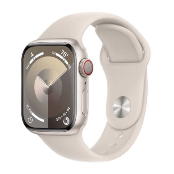 Apple Watch Series 9 GPS + Cellular 41mm Starlight Aluminium Case with Starlight Sport Band - M/L