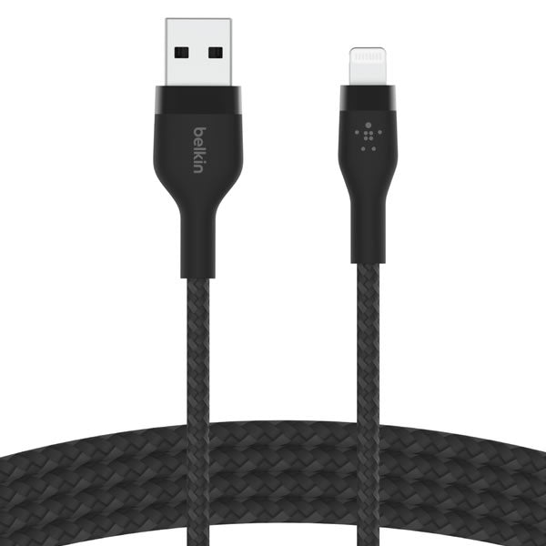 BoostCharge Pro Flex USB-A Cable 1m with Lightning Connector Braided - Black