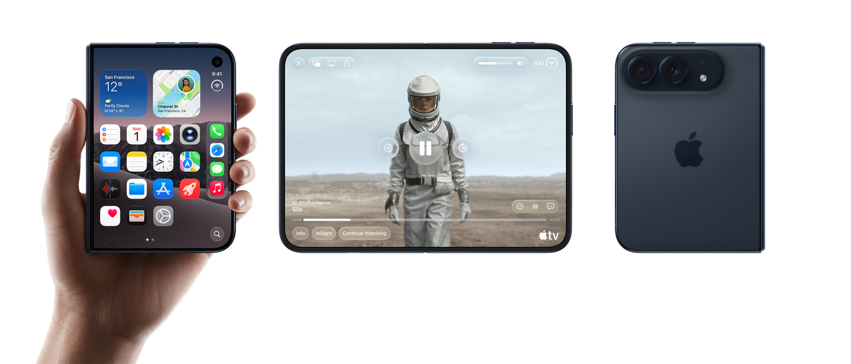 iPhone Duo opened beneath a night sky