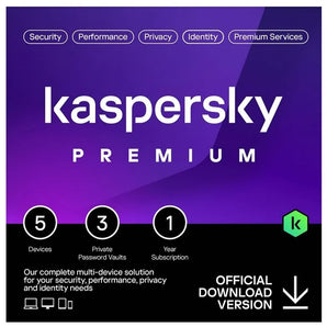 Kaspersky Premium 5 Device 1 Year - Digital Code delivered via email