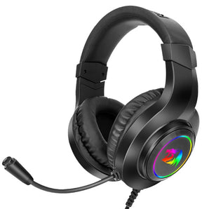 REDRAGON Over-Ear HYLAS Aux (Mic & Headset)|USB (Power Only) RGB Gaming Headset