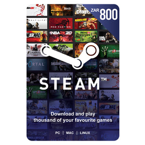 Steam Wallet Gift Card 800 ZAR