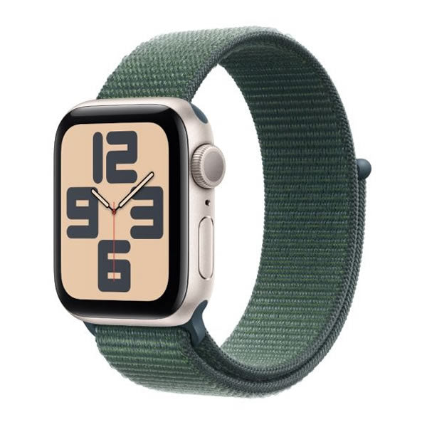 Apple Watch SE GPS 44mm Starlight Aluminium Case with Lake Green Sport Loop