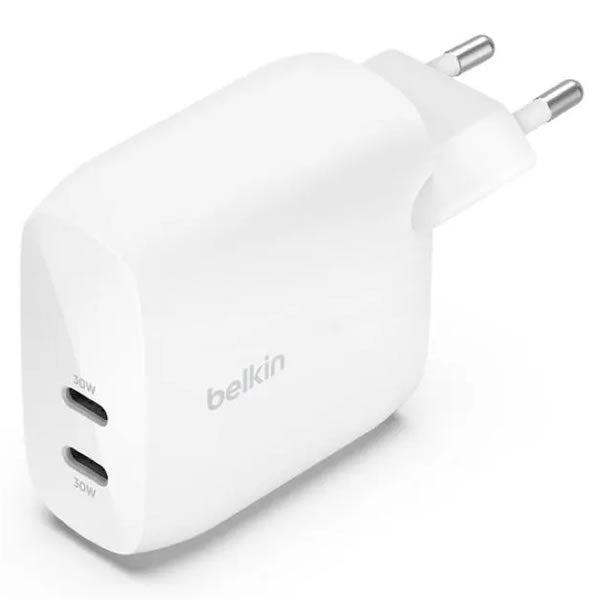 BELKIN | BoostCharge Pro | 60W Dual-port USB Type-C with PPS Wall Charger White