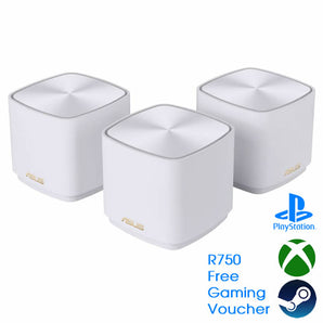 ASUS (ZenWiFi AX Mini (XD4)) AX1800 Wireless Dual Band Mesh Mini System, 3 Pack, AiMesh, AiProtection, White + Free Gaming Voucher